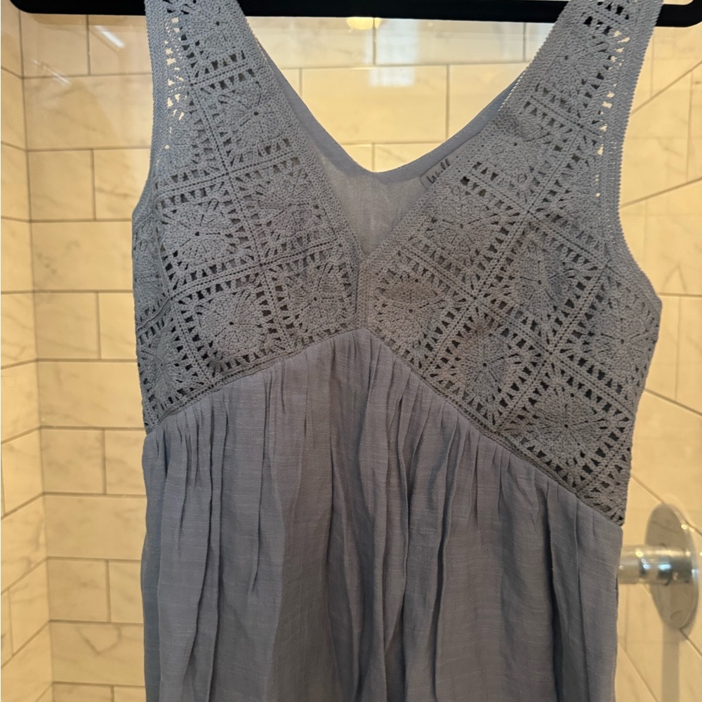 Wishlist Greenish Gray Crochet Top